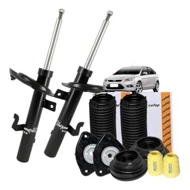 Imagem de Kit 2 Amortecedores Dianteiros Completos Compatível com Focus 2009 a 2013 com Batentes Coxins Rolamentos e Coifas Turbogas