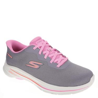 Imagem de Skechers Tênis feminino Go Walk 8 Nadia Hands Free Slip-ins, Cinza/rosa, 41