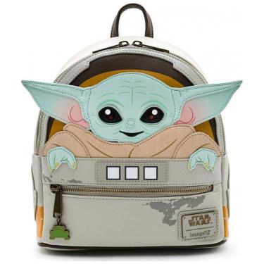 Imagem de Mochila Escolar Infantil Loungefly Star Wars Baby Yoda para Crianças a Partir de 6 Anos, Cinza
