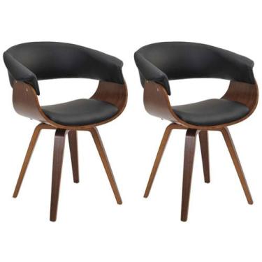 Imagem de Kit 02 Cadeiras Decorativas para Escritório Recepção Ohana Fixa PU Sin