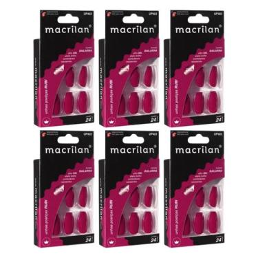 Imagem de Kit 6 Unhas Postiças Bailarina Rubi UP403 - Macrilan
