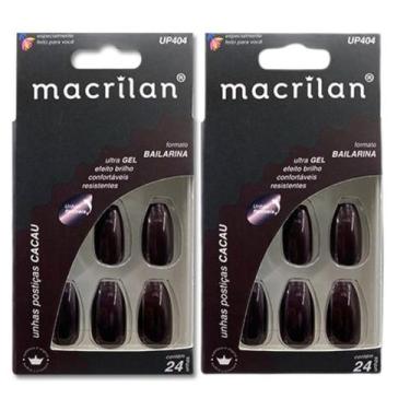 Imagem de Kit 2 Unhas Postiças Bailarina Cacau UP404 - Macrilan