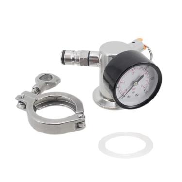 Imagem de Coletor de gás de aço inoxidável 304-1,5" TC, 3 portas para fermentador - Transferência de pressão, purga de oxigênio, adição de CO2 - Cerveja artesanal e caseira(17 PSI PRV)
