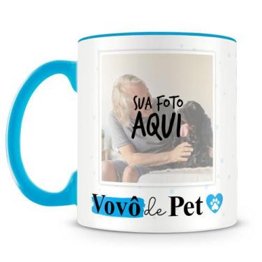 Imagem de Caneca Personalizada Vovô de Pet com Interior e Alça Azul - Amo Caneca