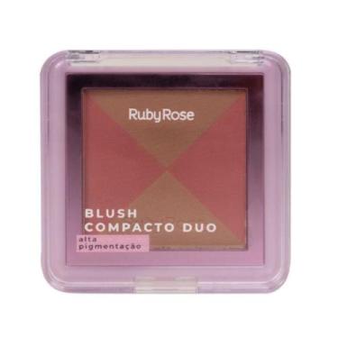 Imagem de Blush compacto duo db01 hbf5851 ruby rose