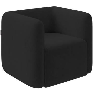 Imagem de Poltrona Decorativa Para Sala De Estar Fixa Living Peônia K01 Veludo P