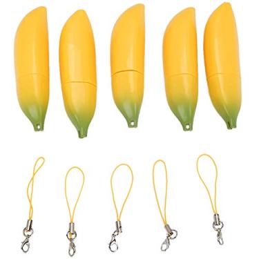 Imagem de Mbeysaq 5 peças de tubo de batom vazio DIY em forma de banana recipiente de frasco de bálsamo labial diâmetro interno de 12,1 mm para protetor labial faça você mesmo material ABS