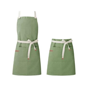 Imagem de Avental Verde Cintura Algodao Cafeteria Bar Vegano SPA 2un