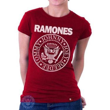 Imagem de Babylook Ramones Logo Blusinha Banda Rock Clássicos Anos 80 - King of 