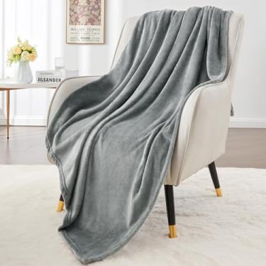 Imagem de Cobertor elegante para sofá e sofá, cobertor de lã leve para todas as estações, luxuoso macio aconchegante felpudo para ela, cinza, 127 x 156 centímetros