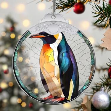 Imagem de Enfeites de Natal, pinguim de cristal, enfeites de árvore de Natal feitos à mão, decoração de carro e casa - presentes de Natal, decoração de artesanato em acrílico, ideias de troca de presentes para