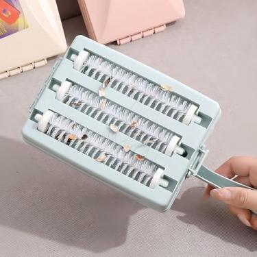 Imagem de Escova de limpeza de poeira de rolo duplo, limpador de carpete e sofá com alça grande, removedor de poeira estática para cabelo, roupa de cama e estofados