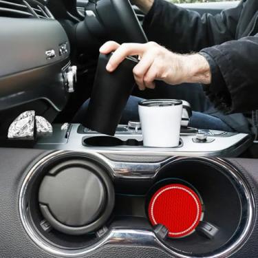 Imagem de Pacote com 2 porta-copos de carro, porta-copos antiderrapantes para carro com acessórios de strass de cristal