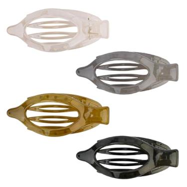 Imagem de Pacote com 4 clipes de garra de cabelo plano para mulheres, clipes de garra para cabelos grossos e finos, clipes de pato para cabelo banana clipes de jacaré grandes acessórios de cabelo French Concord