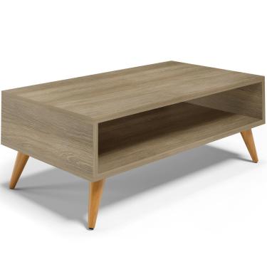 Imagem de Mesa de Centro Para Sala de Estar Pés Palito Cannes L03 Castanho - Lyam Decor