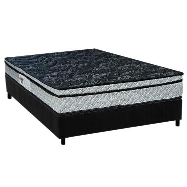 Imagem de Conjunto Box Casal: Colchão Espuma Paropas D28 Conforto Firme + Base Crc Suede Black (138x188)