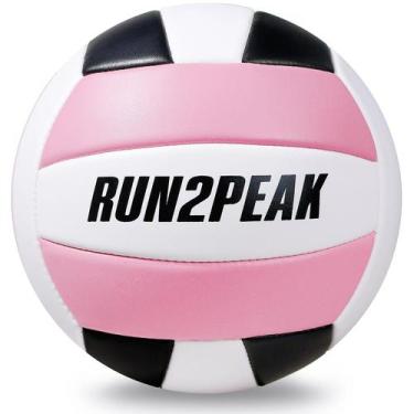Imagem de Voleibol RUN2PEAK Tamanho 5 Soft PU Rosa Preto 21 cm