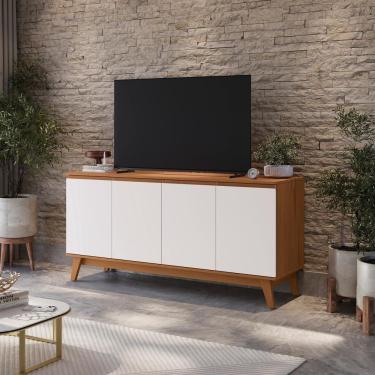 Imagem de Aparador Kappesberg 4 Portas Canela/branco 156cm