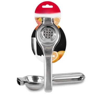 Imagem de Espremedor de Frutas Manual FáCil Espremedor de Limão Espremer Manual 20cm LimõEs de Aço InoxidáVel Original Line Metal Multiuso Universal