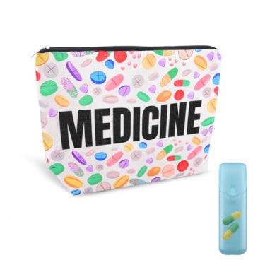 Imagem de Bolsa de medicamentos de viagem, portátil, pequena, conjunto de caixa organizadora de primeiros socorros, bolsa organizadora de medicamentos, farmácia, médico, enfermeira, bolsa de presente para