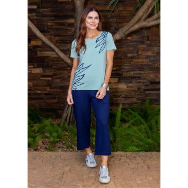 Imagem de Calça Pantacourt Pau a Pique Básica Azul Marinho