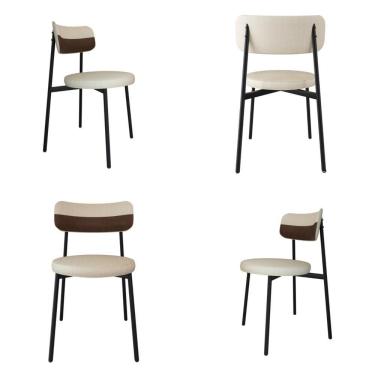 Imagem de 4 Unidades Cadeira Kyta Fixa C/4 Pés 50 X 44,7 X 83,8 Cm. Corriente Areiacourino Whisky Corriente Areia/courino Whisky