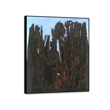 Imagem de Pôster Max Ernst Forest and Dove Reproduções de Pinturas Famosas Surrealismo Arte de Parede Tela Max Ernst Decoração de Parede para Presentes de Sala de Estar 80 x 60 cm (32 x 24 polegadas) Moldura