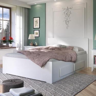 Imagem de Cama Reta de Casal com 4 gavetas Ilan 1254 Branca - Móveis Ilan