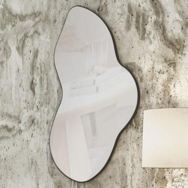 Imagem de Espelho Decorativo Orgânico 90cm 100% Mdf Preto Fosco Es20 - Dalla Cos