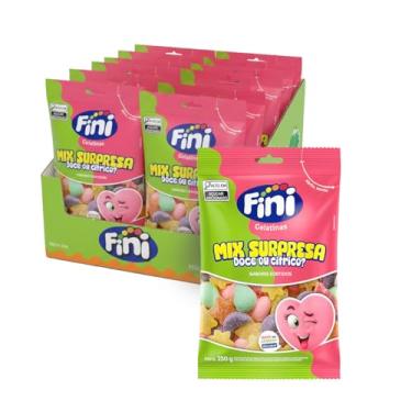 Imagem de Mix Surpesa Goma Doce Bala Sabor Maçã Melão Uva Pera Morango Fini 80g C/ 12 Unidades