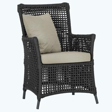 Imagem de Poltrona Igapó Alumínio Micro Pintura Preta Corda Náutica E7 Preto