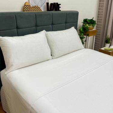 Imagem de Jogo De Cama Liso Casal Cotton Supreme 150 Fios 4 Peças Branco