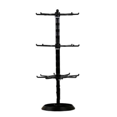 Imagem de Wzmzjy Expositor de Chaveiros, Porta-Joias, Suporte DIY de 3 Níveis, Elegante, para Pulseiras E Outros Acessórios, Ideal para Mesa Ou Escritório, Preto