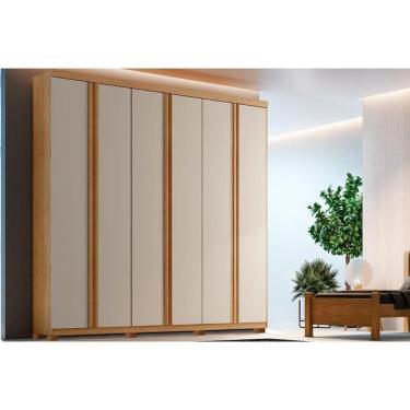 Imagem de Guarda Roupa 6 Portas Filadélfia E 4 Gavetas C- Pés Naturale-off White - Rufato