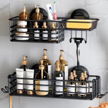Imagem de Pacote com 2 ventosas Shower Caddy LEVERLOC com ganchos e suporte de s