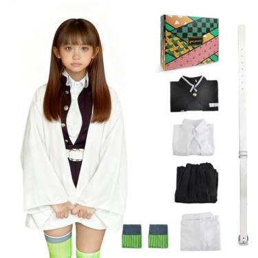 Imagem de Kahopy Anime Cosplay Costume Kids Uniform, Halloween Kimono Role Play Outfit Set for Boys and Girls (White Black, 160)
