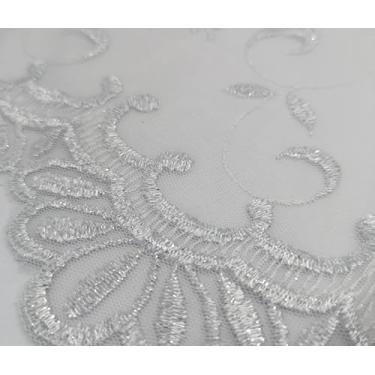 Imagem de Tecido Tule Embroidery VAR 1-100% Poliéster (Branco, 3m x 1,32m)