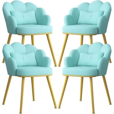 Imagem de EESCZVGBDX Conjunto de 4 cadeiras de canto, quarto de casamento, varanda, penteadeira, mesa de maquiagem, cadeira com pernas de metal