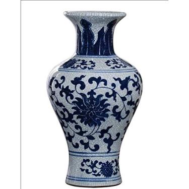 Imagem de Yalych Vaso de teto, escritório, decoração vintage, ornamentos para sala de estar, potes de armazenamento de cerâmica com tampas, decorações chinesas 33 x 17 cm WHLONG decoração de casa