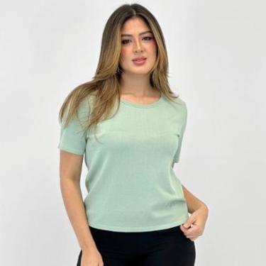 Imagem de Blusa Via Tricot Básica Modal Manga Curta Feminina-Feminino