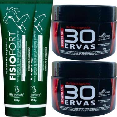 Imagem de Kit 2 Gel 30 Ervas Power 300G + 2 Pomada Fisiofort 150G - Bio Instinto