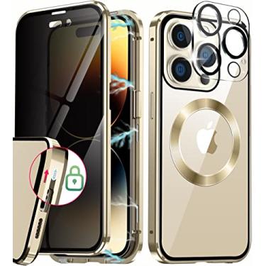 Imagem de [CD Loop + trava de segurança] Capa magnética para iPhone 11 Pro Max, [tela de privacidade com protetor de câmera] [amortecedor de metal galvanizado] Vidro 9H de dupla face compatível com MagSafe para