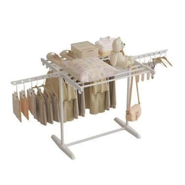 Imagem de Hhsdyl Estendal de Roupas Dobrável, Cavaletes de Secagem em Aço Inoxidável para Roupas e Roupa de Cama,White,One story B