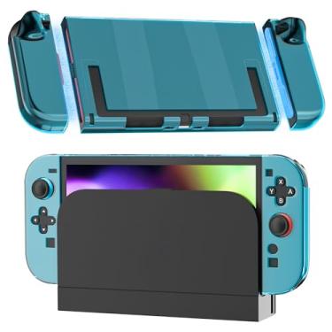 Imagem de RHOTALL [Upgraded Version Easily Dock] Clear Blue Dockable Case for Nintendo Switch 2 2025,Protective Hard PC Shell,Slim Transparent Cover with Detachable joycon Compatible with Switch 2
