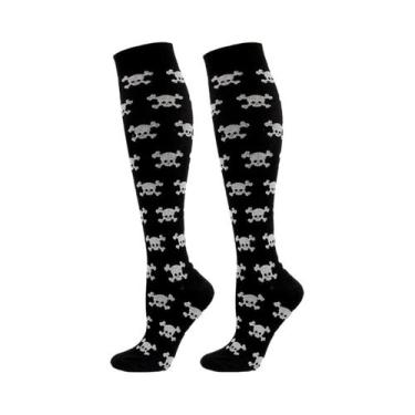 Imagem de Meias De Compressão Unissex Para Exercícios Atléticos Ciclismo Corrida