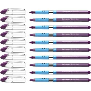 Imagem de Schneider Caneta esferográfica Slider Basic XB (extralarga), 1,4 mm, barril transparente, tinta violeta, caixa com 10 canetas (151208)