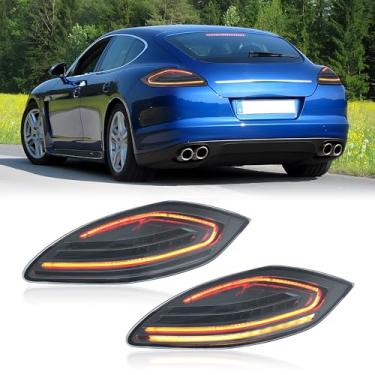 Imagem de Conjunto de luzes traseiras atualizado compatível com Panamer 970 970.1 2010 2011 2012 2013 Lâmpadas traseiras DRL sequenciais luzes de seta [lado esquerdo do motorista e lado direito do passageiro] 1