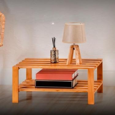 Imagem de Prateleira de Madeira Pinus | Organizador Pequeno para Cozinha, Sala ou Quarto, 70x40x30cm(Mel-MOV57)