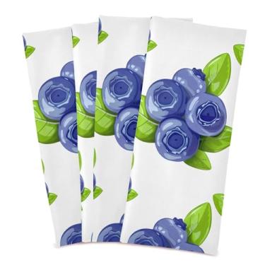 Imagem de xigua Conjunto de 4 panos de prato de cozinha Mirtilos, altamente absorventes, toalhas de cozinha de secagem rápida para limpeza de pratos e limpeza manual, 71 x 45 cm