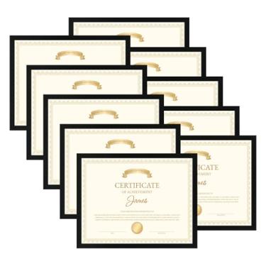 Imagem de Wtrgas Conjunto de molduras pretas de 21 x 28 cm para exibição de diploma e certificado de prêmio na parede ou mesa